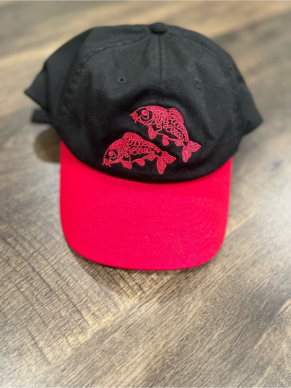 Columbia Black and Red Embroidered Fish Baseball Cap